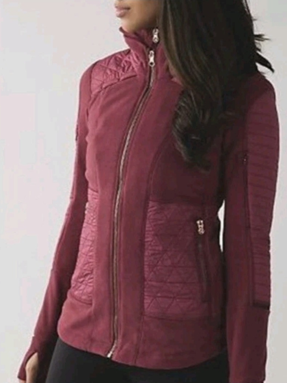 Lululemon Fleecy Keen Jacket III Wine Berry Sz 4 EUC